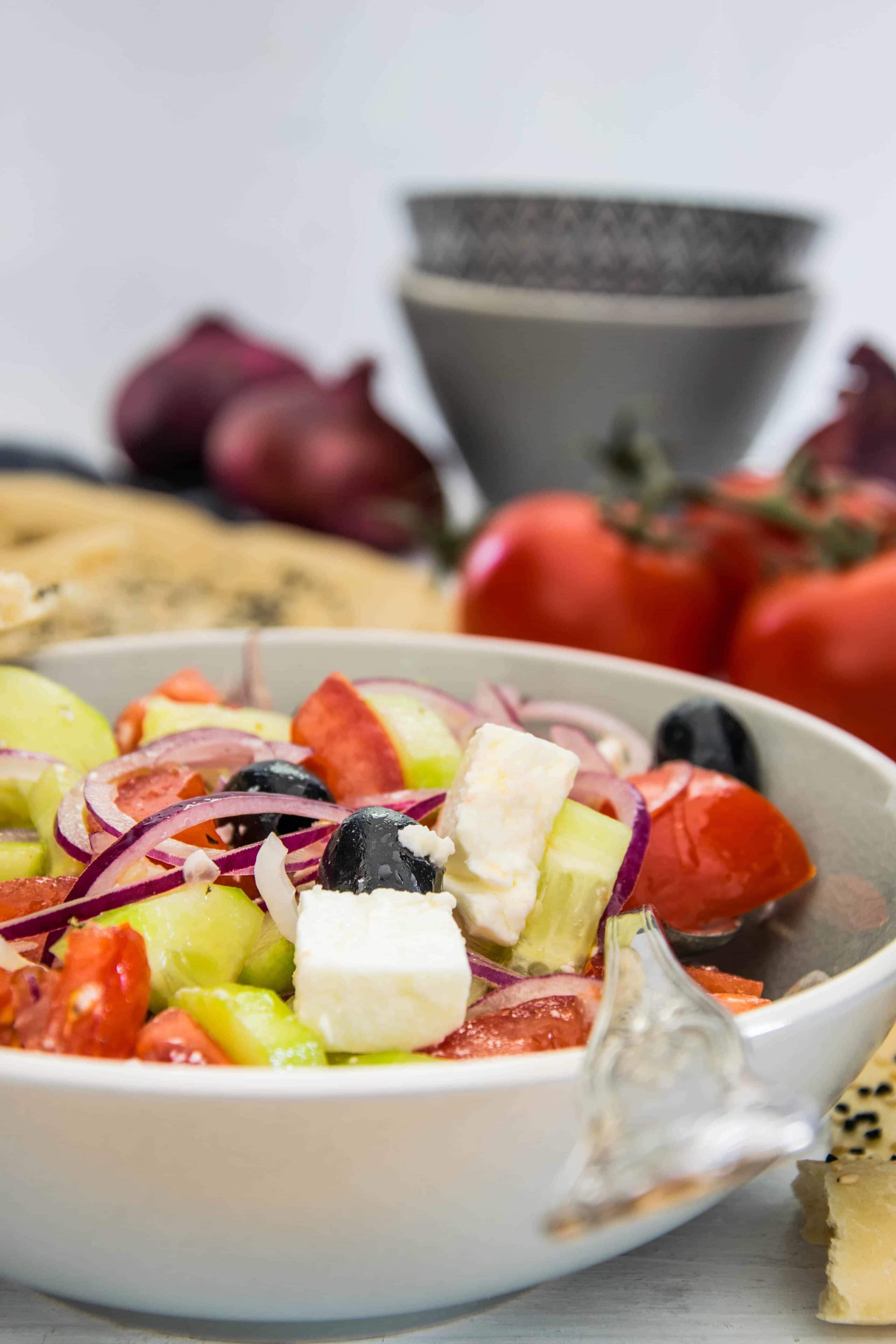 Griechischer Salat mit Feta – Bauernsalat Griechischer Salat mit Feta – Bauernsalat