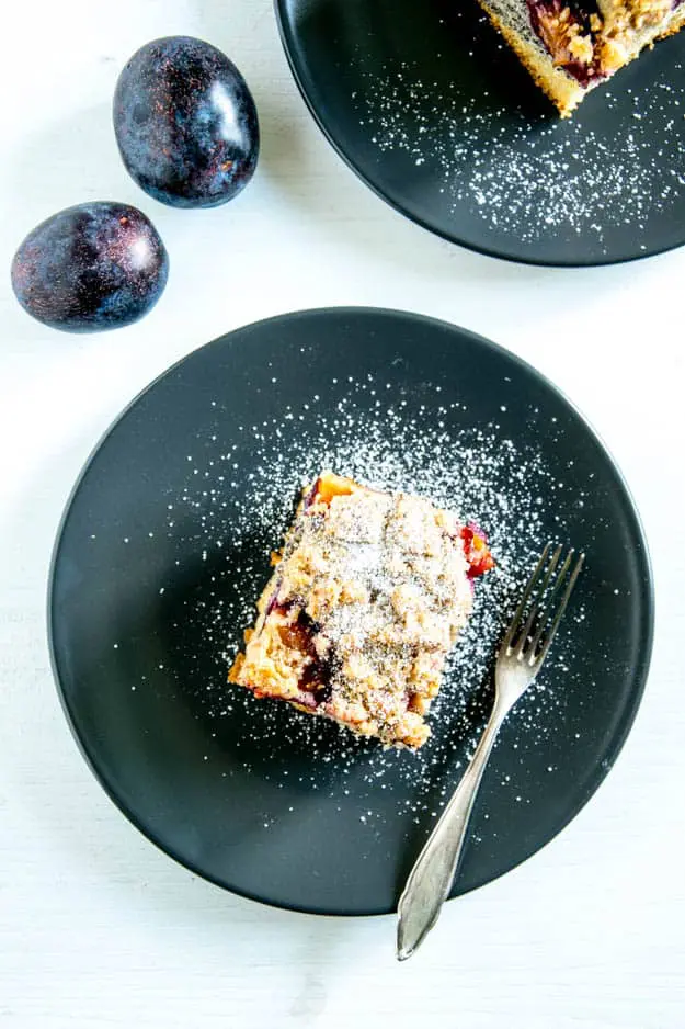 Zwetschken-Mohn-Klecksekuchen mit Nussstreuseln, Blechkuchen, Herbst