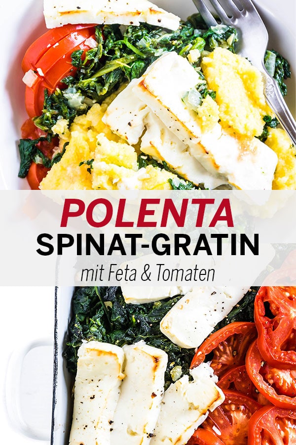Polenta-Spinatgratin mit Feta