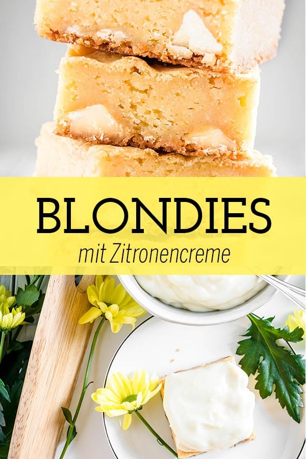 Blondies mit Zitronencreme