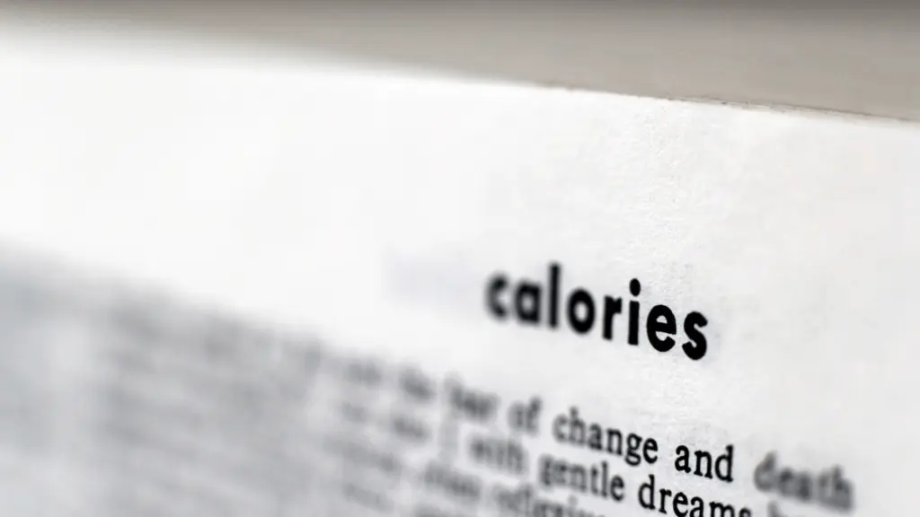 Obere Ecke einer Wörterbuchseite mit dem Stichwort "calories"