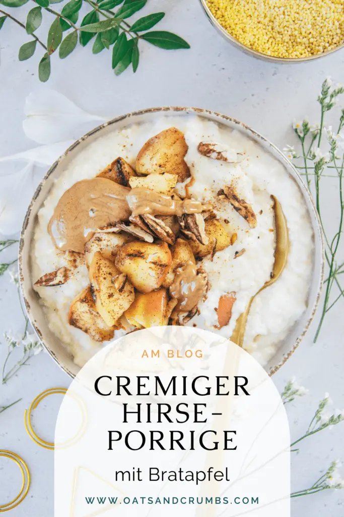 Pinterest-Grafik für Hirse-Porridge mit Bratapfel