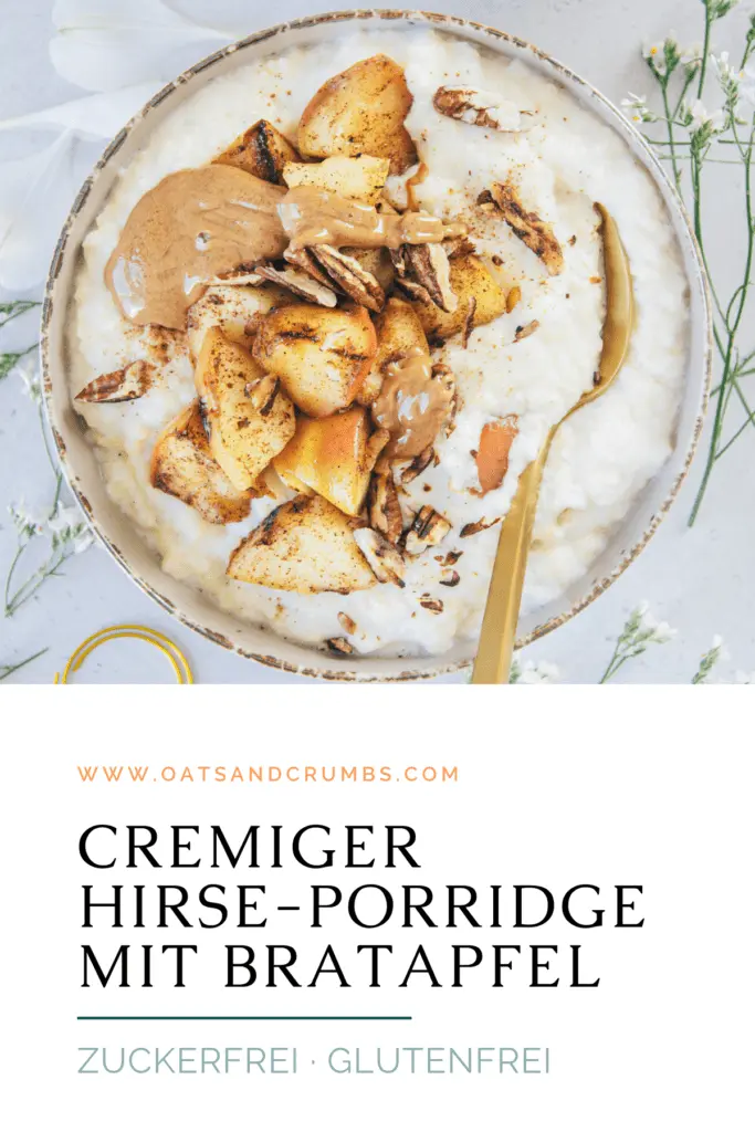 Pinterest-Grafik für Hirse-Porridge mit Bratapfel