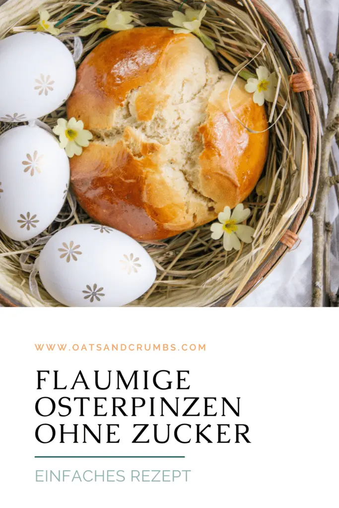 Pinterest-Grafik für Dinkel-Osterpinzen ohne Zucker