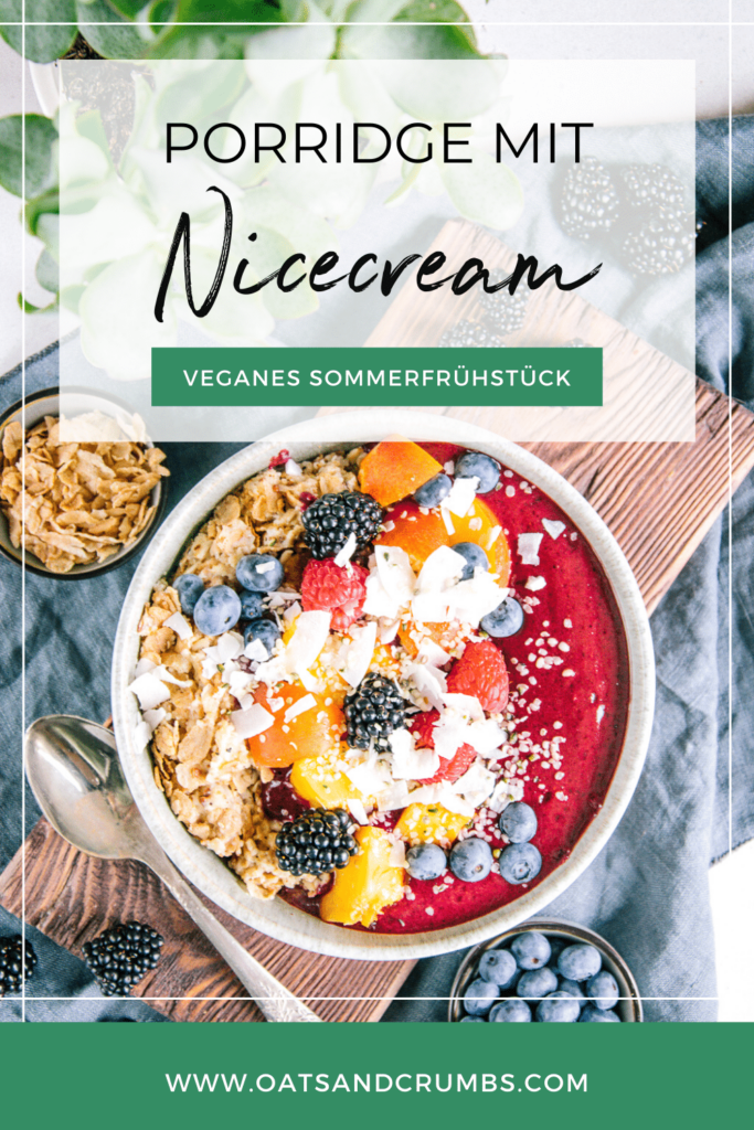 Pinterest-Grafik für Porridge mit Nicecream