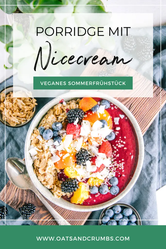 Pinterest-Grafik für Porridge mit Nicecream