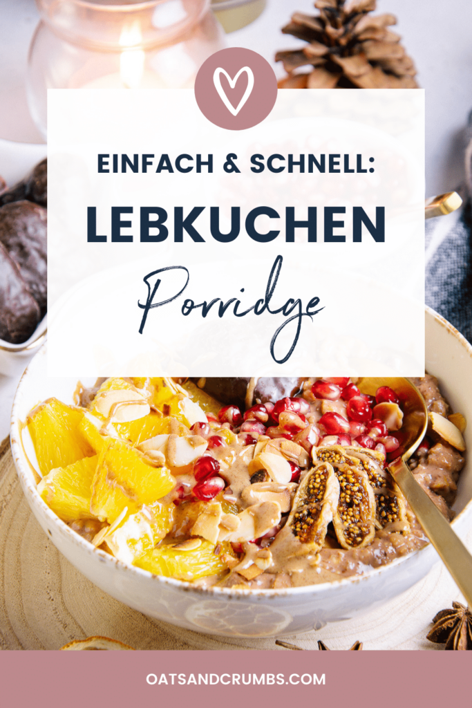 Pinterest-Grafik für Lebkuchen-Porridge mit Orange