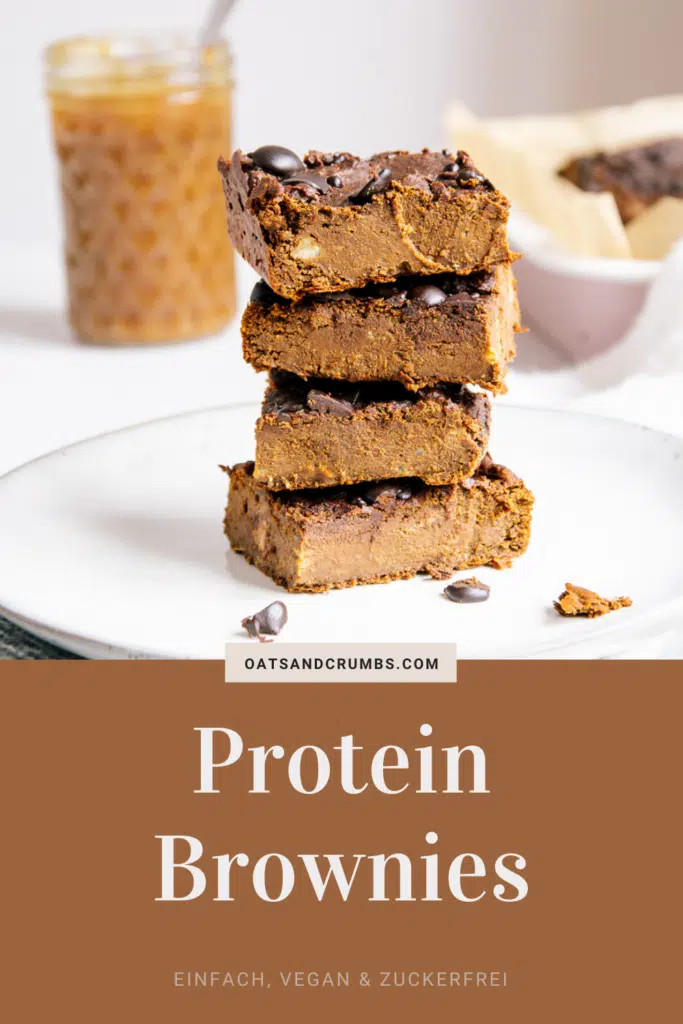 Pinterest-Grafik zum Rezept für vegane und zuckerfreie Protein-Brownies