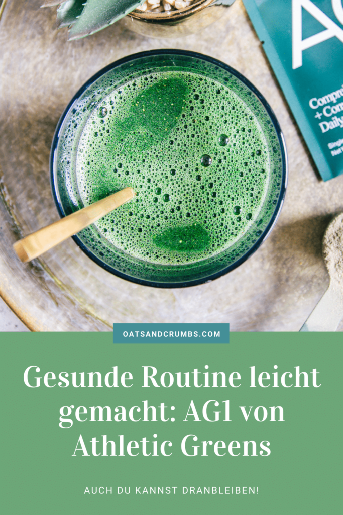 Pinterest-Grafik zum Blogpost über AG1 von Athletic Greens.