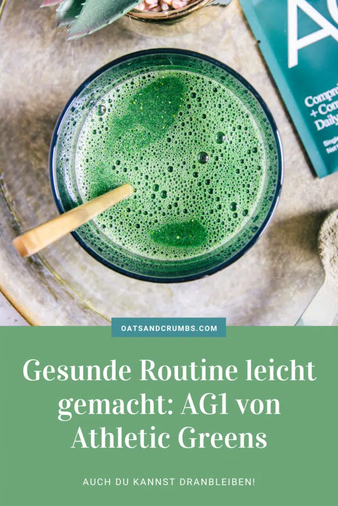 Pinterest-Grafik zum Blogpost über AG1 von Athletic Greens.