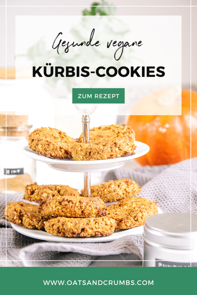 Pinterest-Grafik für gesunde vegane Kürbis-Cookies