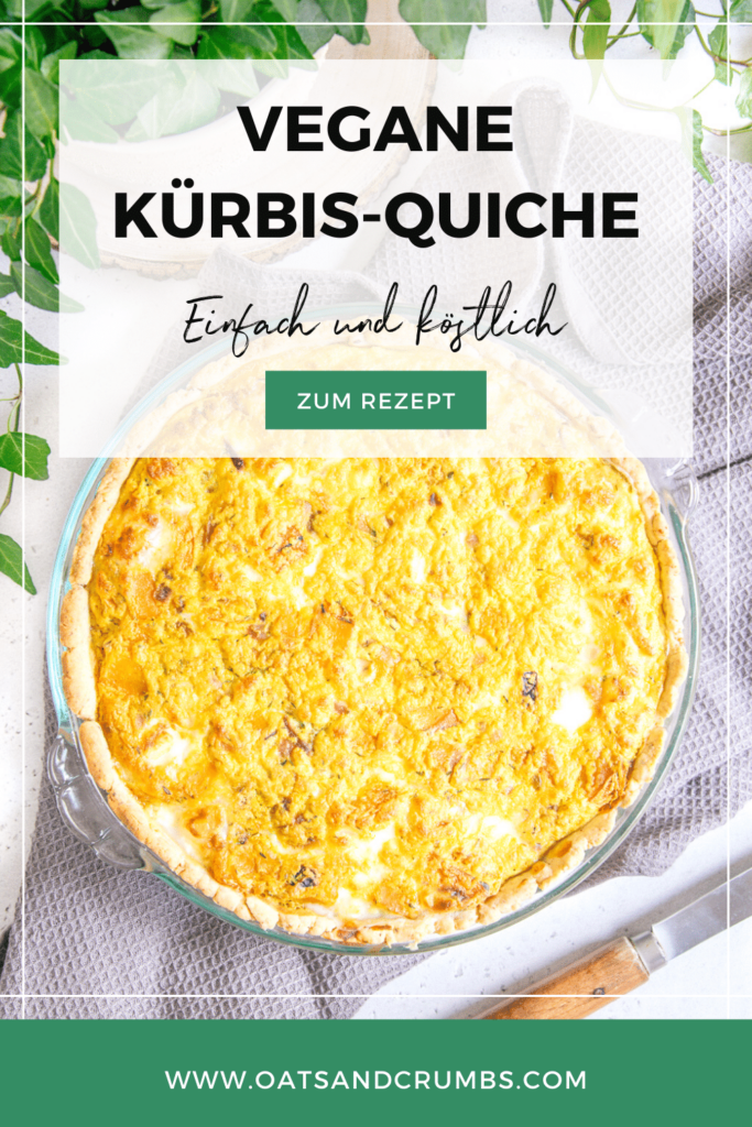 Pinterest-Grafik zum Rezept für vegane Kürbis-Quiche