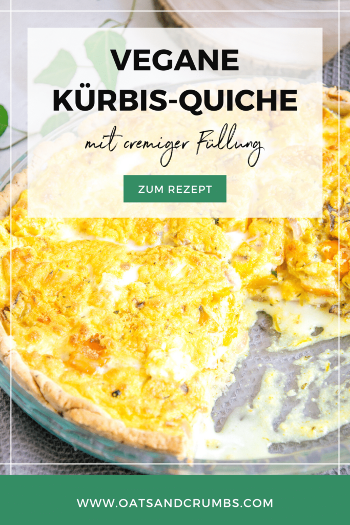 Pinterest-Grafik zum Rezept für vegane Kürbis-Quiche