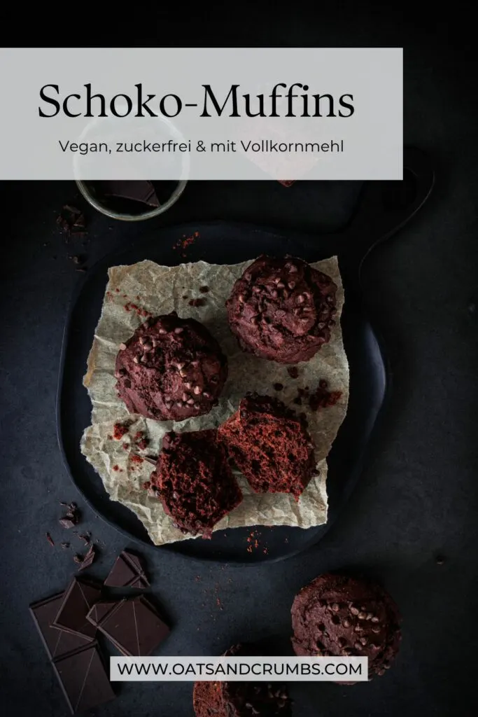 Gesunde vegane Schoko-Muffins mit Vollkornmehl