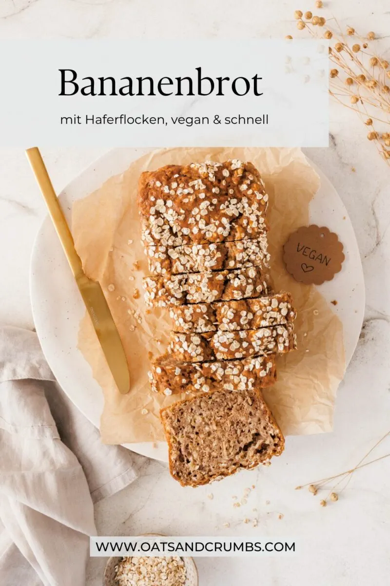 Bananenbrot mit Haferflocken // Rezept (zuckerfrei)