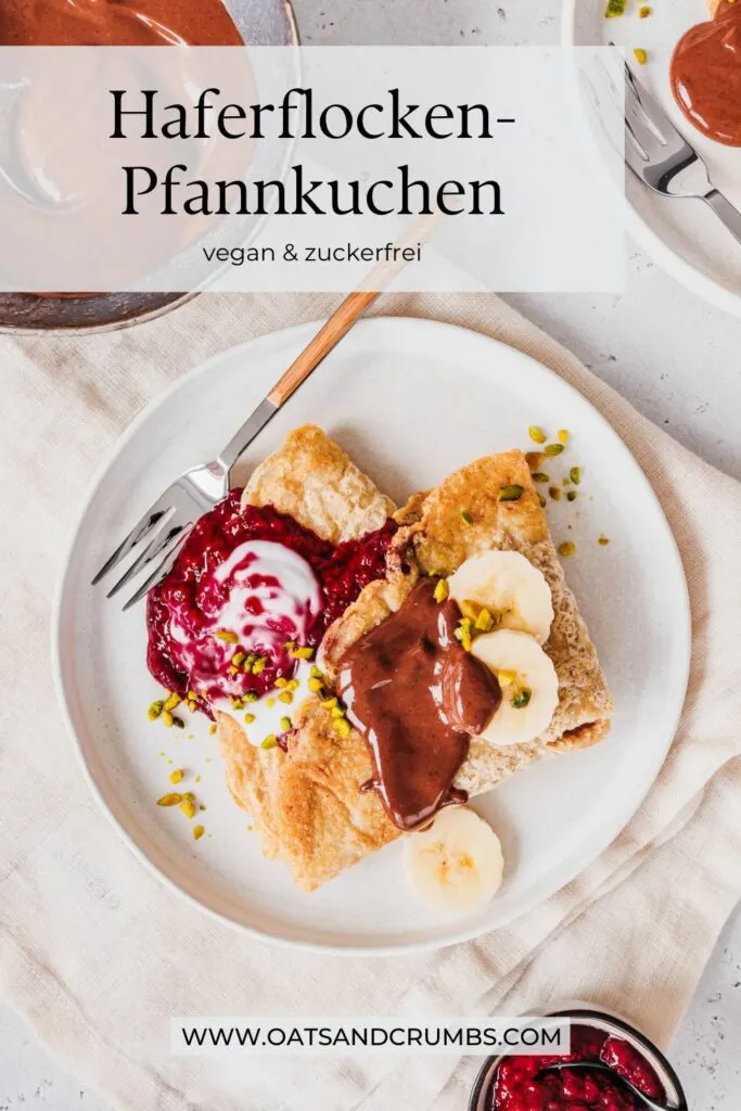 Pfannkuchen ohne Zucker mit Hafermehl (vegan)