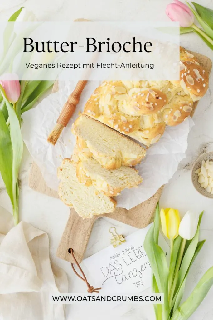 Pinterest-Grafik mit Foto von Butter-Brioche