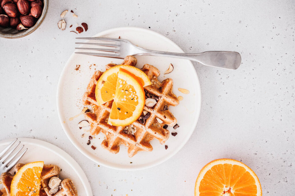 Vegane Waffeln ohne Milch.