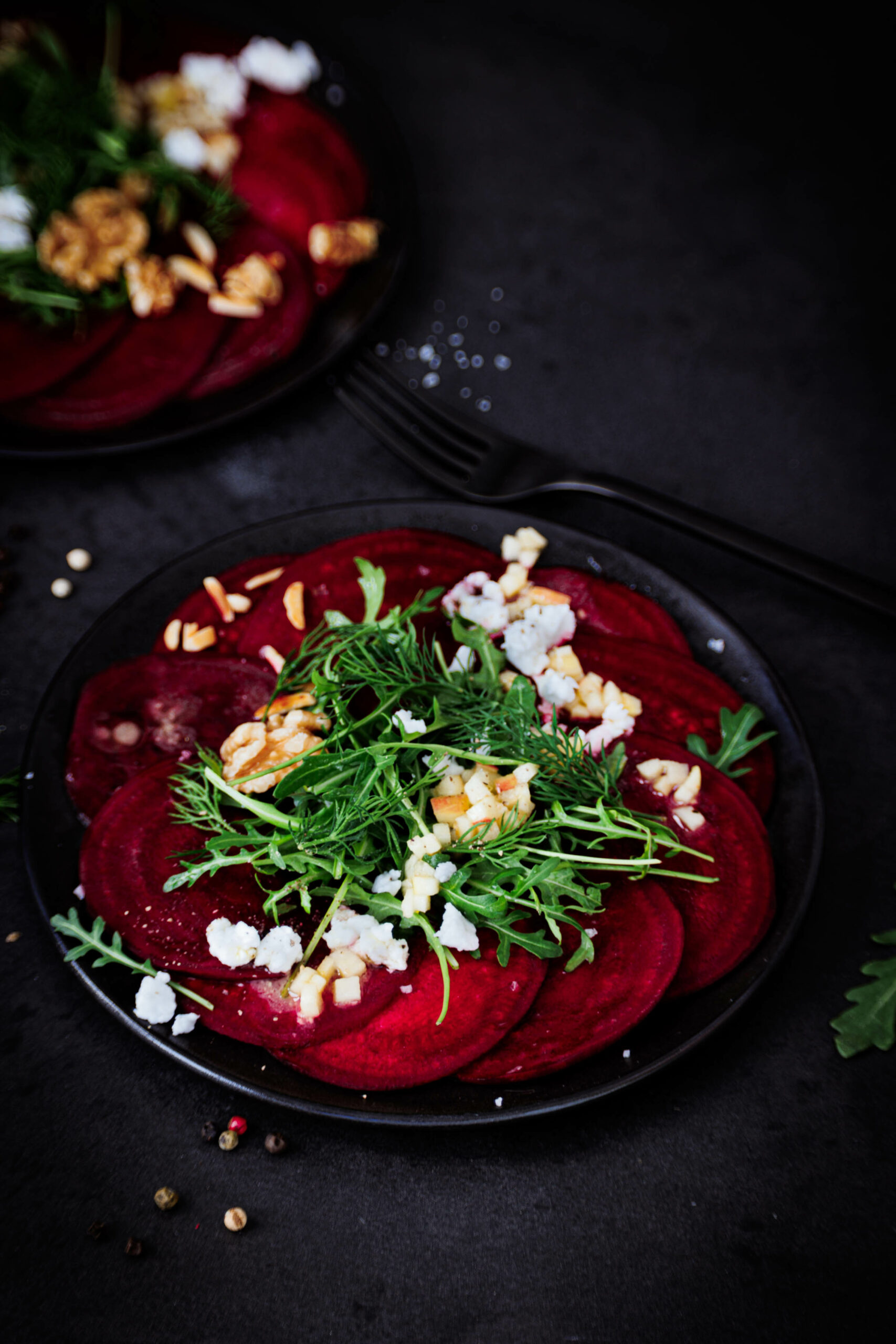 Rote Bete Carpaccio mit Feta und Walnüssen // einfaches Rezept