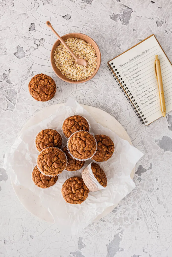 Bananenmuffins ohne Zucker und ohne Ei.