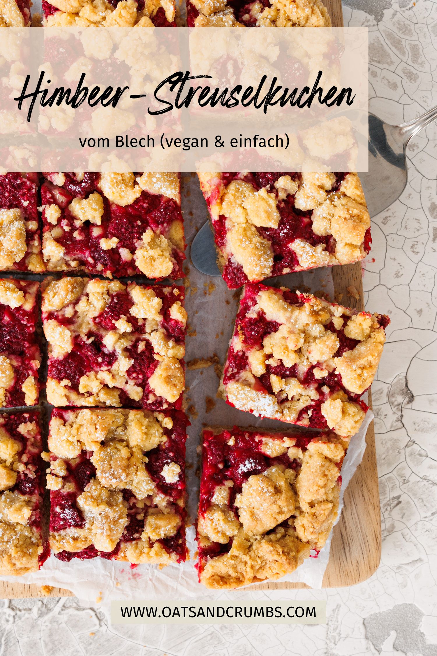Himbeer-Streuselkuchen vom Blech (vegan & einfach).
