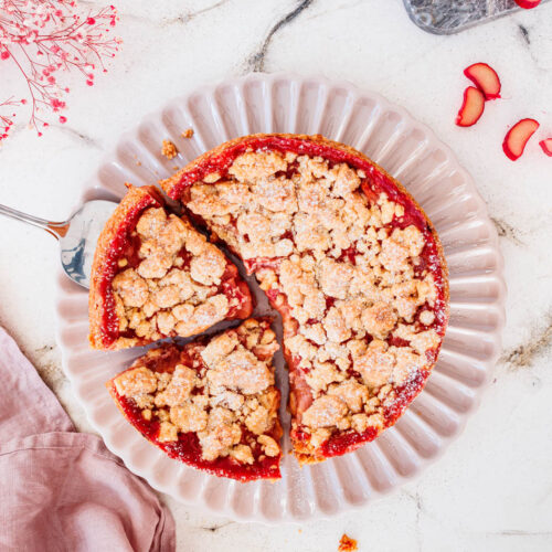 Einfacher Himbeer-Streuselkuchen vom Blech