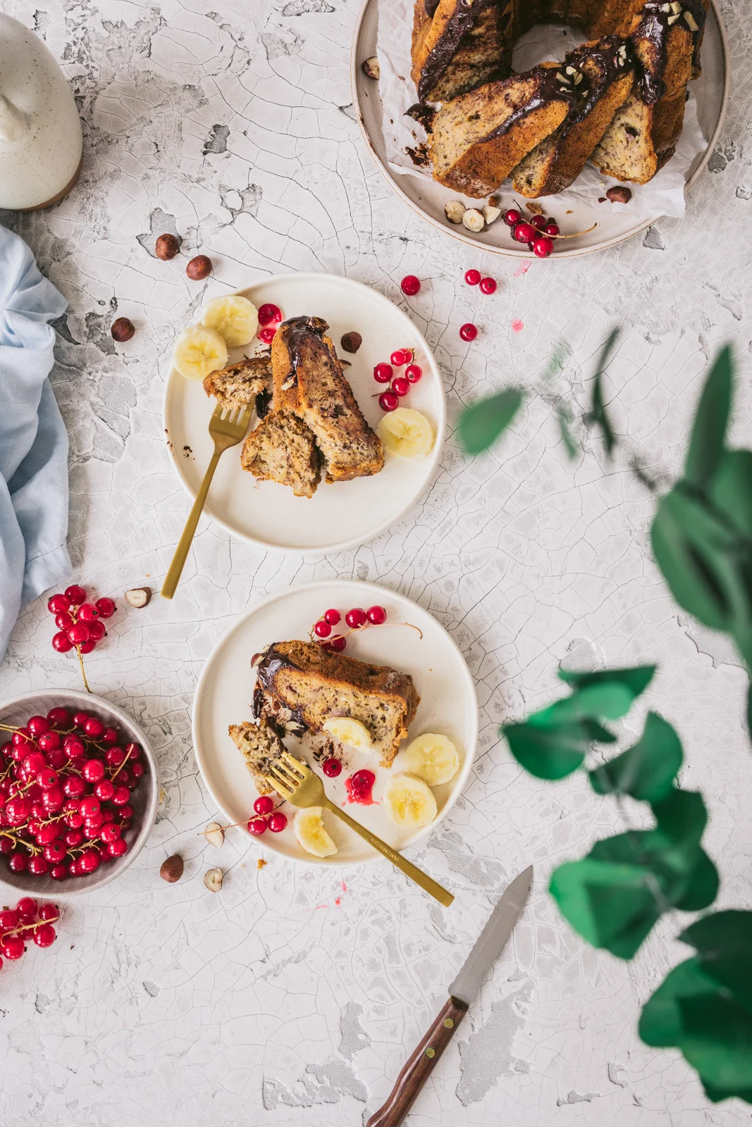 Einfacher Bananenkuchen ohne Zucker.