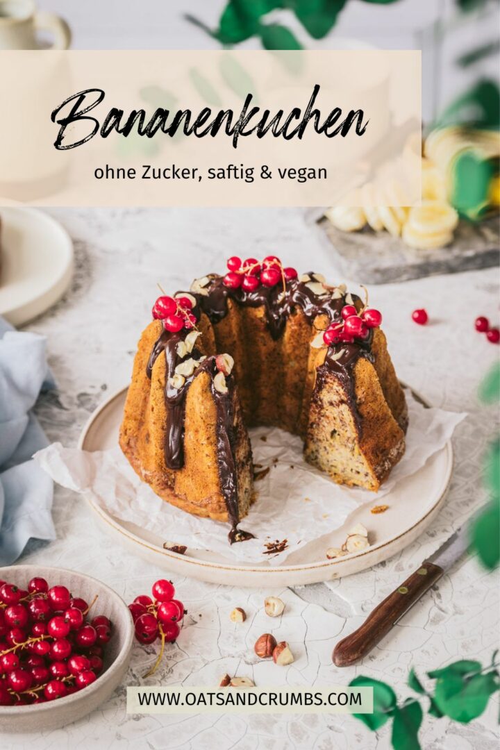 Saftiger Bananenkuchen ohne Zucker // vegan &amp; einfach