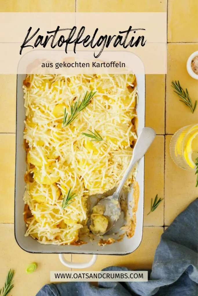 Schnelles Kartoffelgratin mit gekochten Kartoffeln.