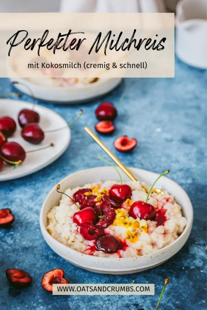 Perfekter Milchreis mit Kokosmilch (schnell & cremig).