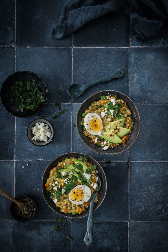 Herzhaftes Porridge-Rezept.