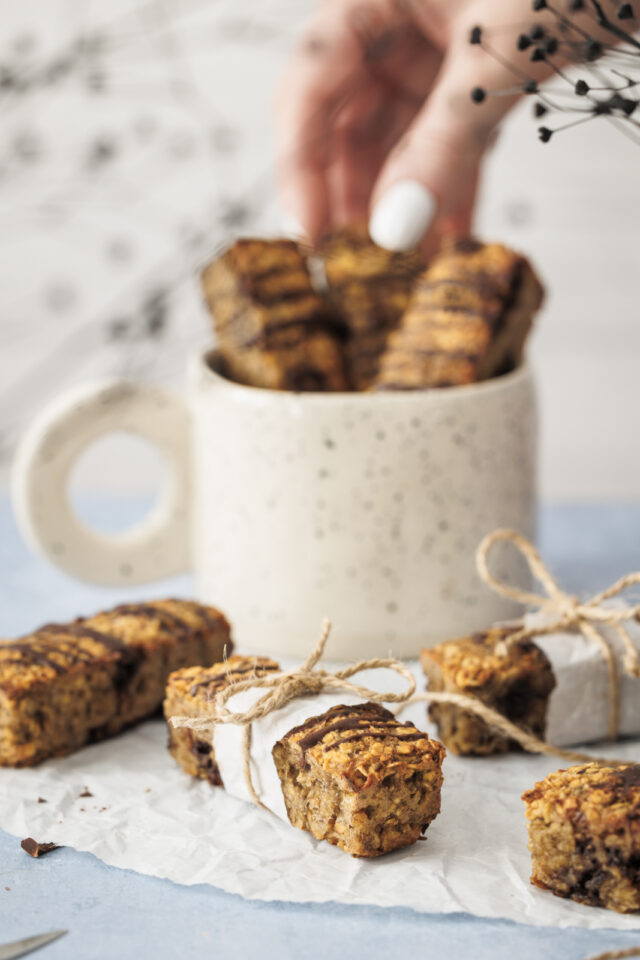 Müsliriegel Banane-Schoko mit Ingwer (gesund)