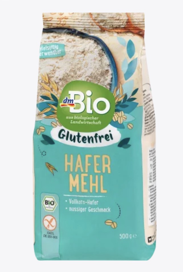 Produktfoto glutenfreies Hafermehl von dmBio.