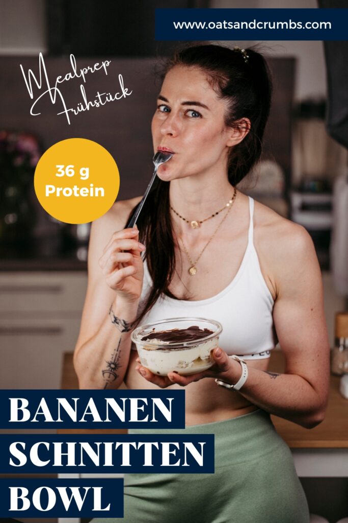 Pinterest-Pin zum Rezept für Bananenschnitten-Bowl.